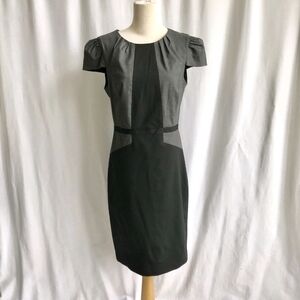 Club Monaco Italian Tropical Wool Colorblock Sheath Business Party Dress 6